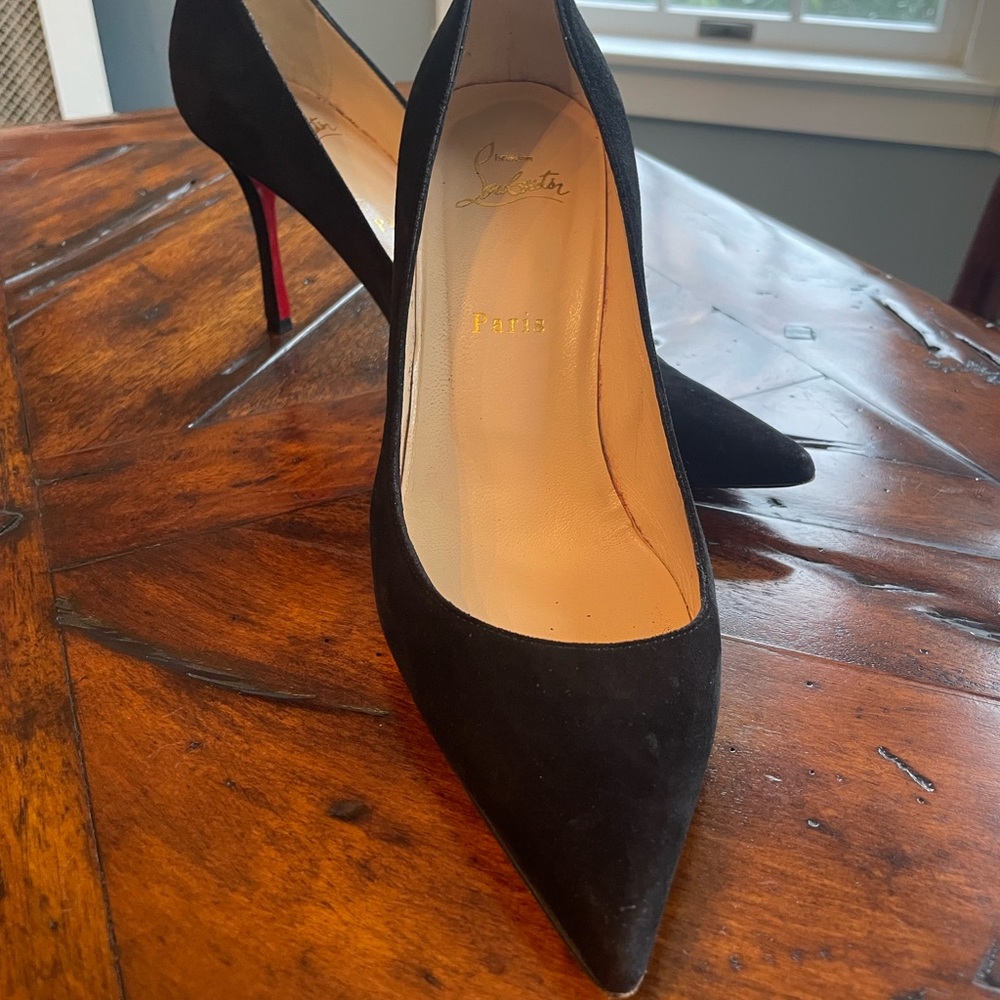 Christian Louboutin Black Pointed-Toe Heels